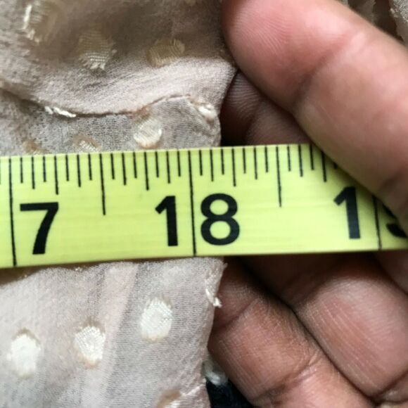 Daniel‎ Rainn Shirt Womens S Beige Silk Chiffon Textured Polka Dot Button Up Top - Picture 11 of 12